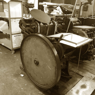 Mr Allmonds Press Wider Shot 1970s Tint